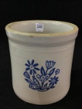 One Gal Crock w/ Cobalt Blue Flower Design