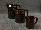 Lot of 3 Various Size Brown Marcrest USA