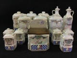 Lg. Set of Victoria China-Czech Cannister/Spice