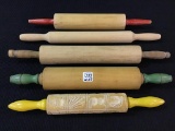 Lot of 5 Various Vintage Rolling Pins