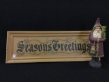Season's Greetings Wood Sign (35 X 12 Inches)