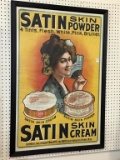Vintage Framed Adv. Piece-Satin Skin Powder