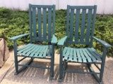 Lot of 2 Matching Green Paint Porch Rockers