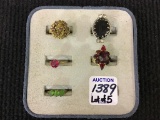 Lot of 5 Ladies Rings Including One 10 K Red