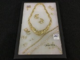Collection of Gold & Crystal Costume Jewelry
