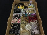 Box Filled w/ Various Ladies Costume Jewelry