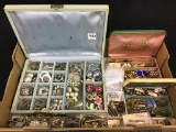 Box of Various Men's & Ladies Jewelry Including