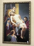 Framed Religious Painting on Board