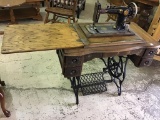 Antique Treadle Sewing Machine in Cabinet
