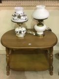 Oval Wood Contemporary Lamp Table