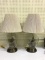 Lot of 2 Table Lamps w/ Shades & Quail