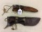 Lot of 2 Sm. Hunting Knives w/ Leather Sheaths