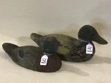 Lot of 2 Wood Unknown Decoys