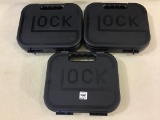 Lot of 3 Glock Plastic Pistol Cases