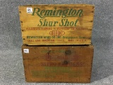 Lot of 2 Remington Wood Ammo Boxes