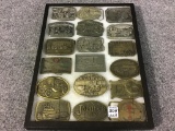 Collection of 18 Various Belt Buckles Including