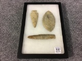 Lot of 3 Unknown Lg. Arrowheads