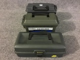 Lot of 3 Plastic Ammo Boxes Filled w/