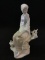 Lladro Matte Finish Women w/ Bird Figurine
