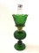 Emerald Green Glass Kerosene Lamp w