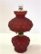 Red Glass Miniature Kerosene Lamp w/ Clear