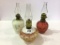 Lot of 3 Miniature Kerosene Lamps Including