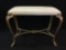 Metal Bench w/ Ivory Upholstered Seat