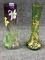 Lot of 2 Victorian Enamel Painted Glass