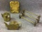 Lot of 4 Brass Pieces Including 2-Oriental Teapots