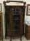 Very Nice Oak Antique Claw Foot Leaded Glass