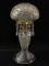 Beautiful Contemp. Cut Glass Lamp w/ Mushroom