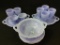 Group of Vintage Blue Glassware Dishware Including