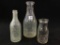 Lot of 3 Including 2-Milk Bottles Including 1 Qt.