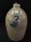 3 Gal Salt Glaze Stoneware Jug w/ Cobalt Blue