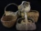 Lot of 6 Baskets Including  Vintage & Antler