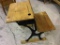 Iron Base Primitive Wood School Desk w/ Fold Up