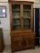 Very Lg. One Piece Primitive Glass Door Cabinet