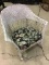 White Wicker Rocker w/ Upholstered Cushion