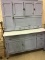 Lg. Blue Paint Hoosier Style Kitchen Cabinet