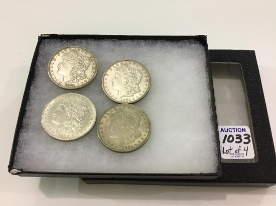 Lot of 4-1921 Morgan Silver Dollars