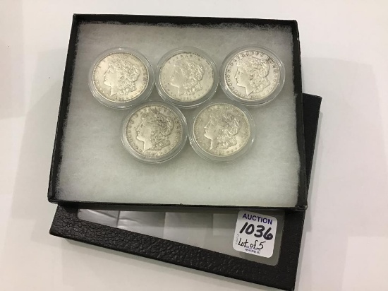 Lot of 5-1921 Morgan Silver Dollars