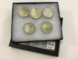 Lot of 5-1921 Morgan Silver Dollars