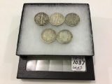 Lot of 5 Coins Including 3-Liberty Half Dollars-