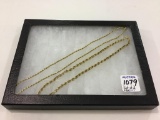 Lot of 2-14 K Ladies Gold Chain Necklaces