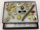 Collection of Ladies Gold Costume Jewelry-Mostly