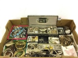 Box of Ladies Costume Jewelry Including Many