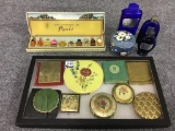 Group of Ladies Compacts, Perfume Bottles