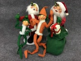 Group of 4 Larger Annalee Christmas Dolls
