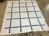 Vintage Blue & White Patchwork Quilt
