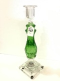 Unknown Emerald Green & Crystal Pedestal